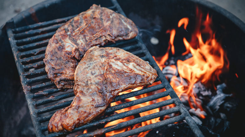 Tri-tip steak on the grill