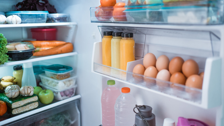 Food in the fridge door