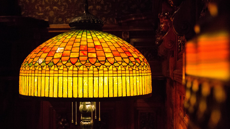 Tiffany lamp in gentle lighting
