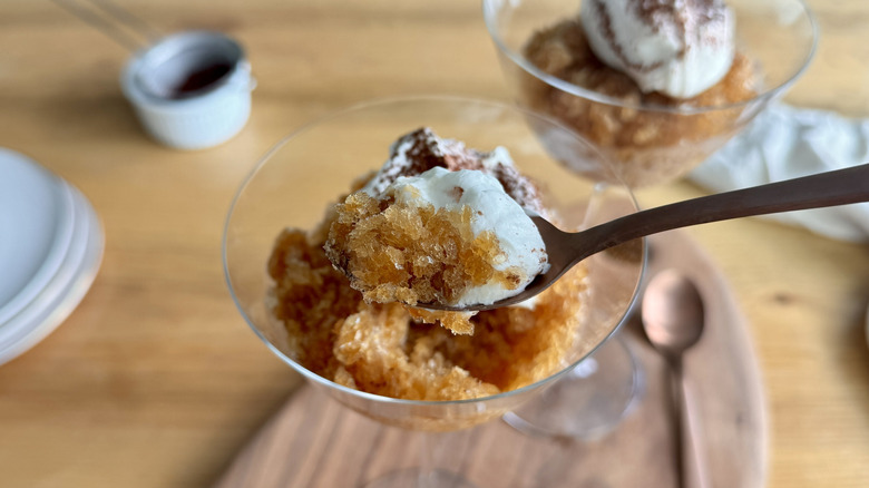 Spoonful of coffee granita