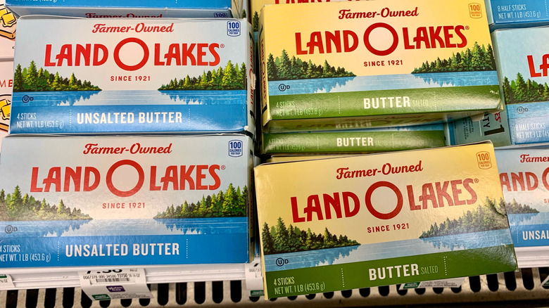 Packages of Land O Lakes butter