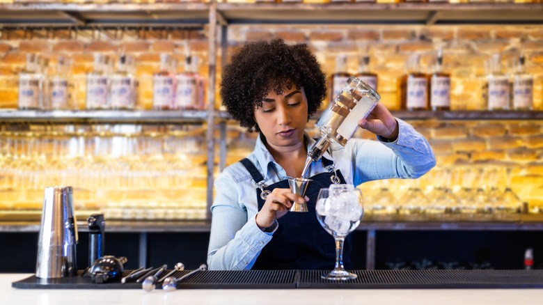 Bartender mixing a drink