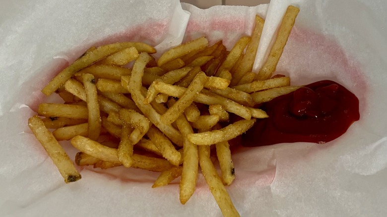 French fries with ketchup