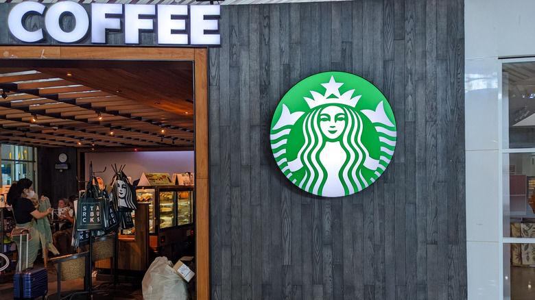 Outside of a Starbucks shop
